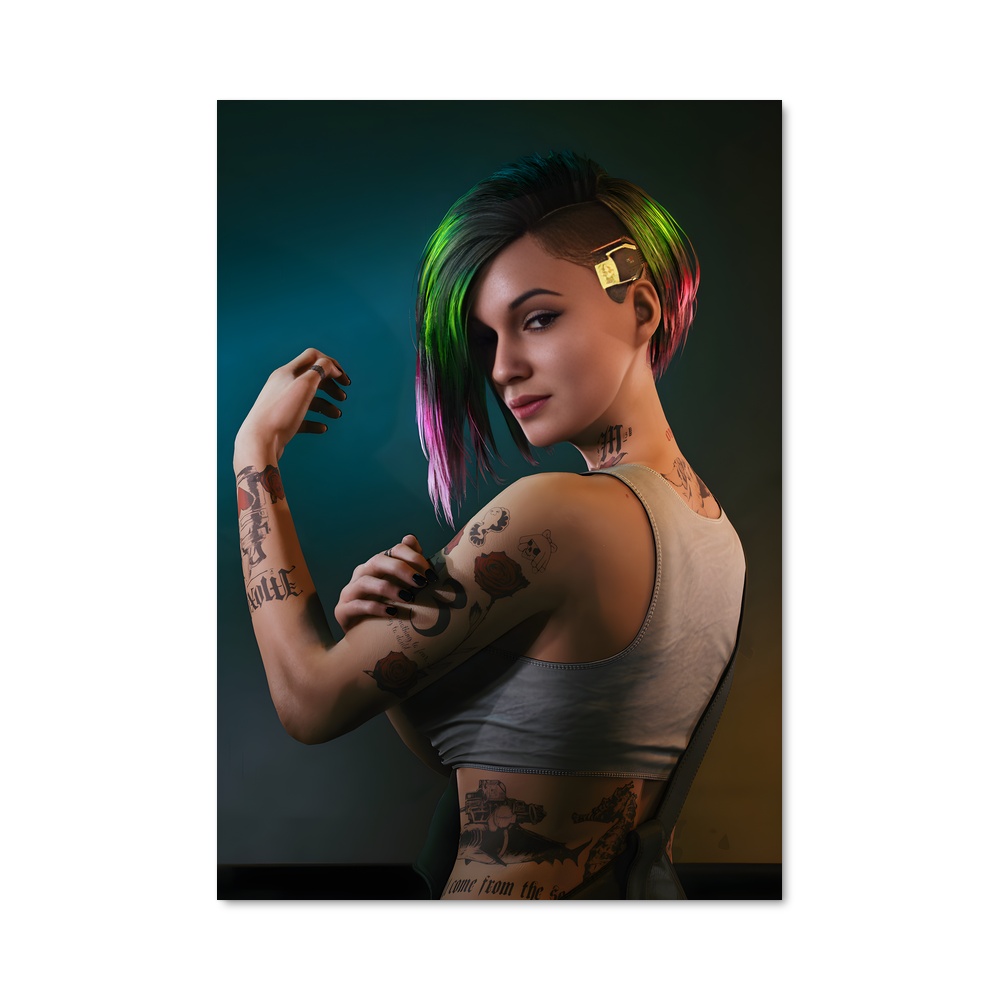 Poster Judy Alvarez Captivant – affiche Cyberpunk